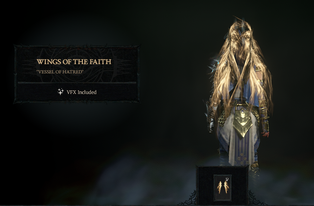 Diablo 4 How to get Wings of the Faith Cosmetic back trophy