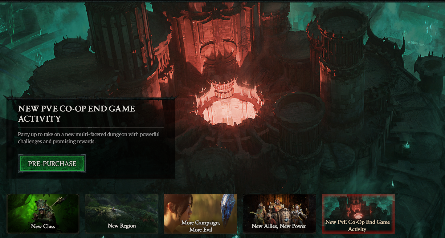 Diablo 4 New PvE End-Game Co-Op Activity