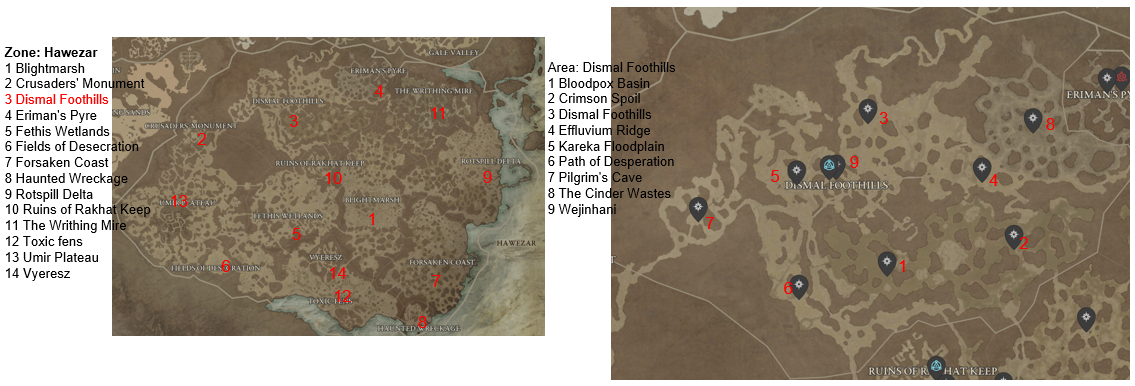 Diablo 4 Dismal Foothills Areas Discovered