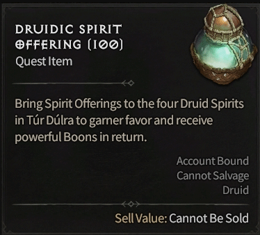 Druidic Spirit Offerings