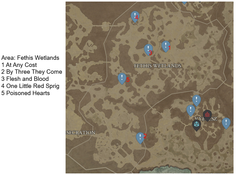 Diablo 4 Fethis Wetlands Side Quests