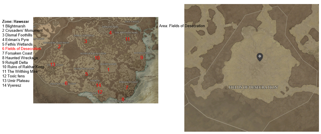 Diablo 4 Fields of Desecration Areas Discovered