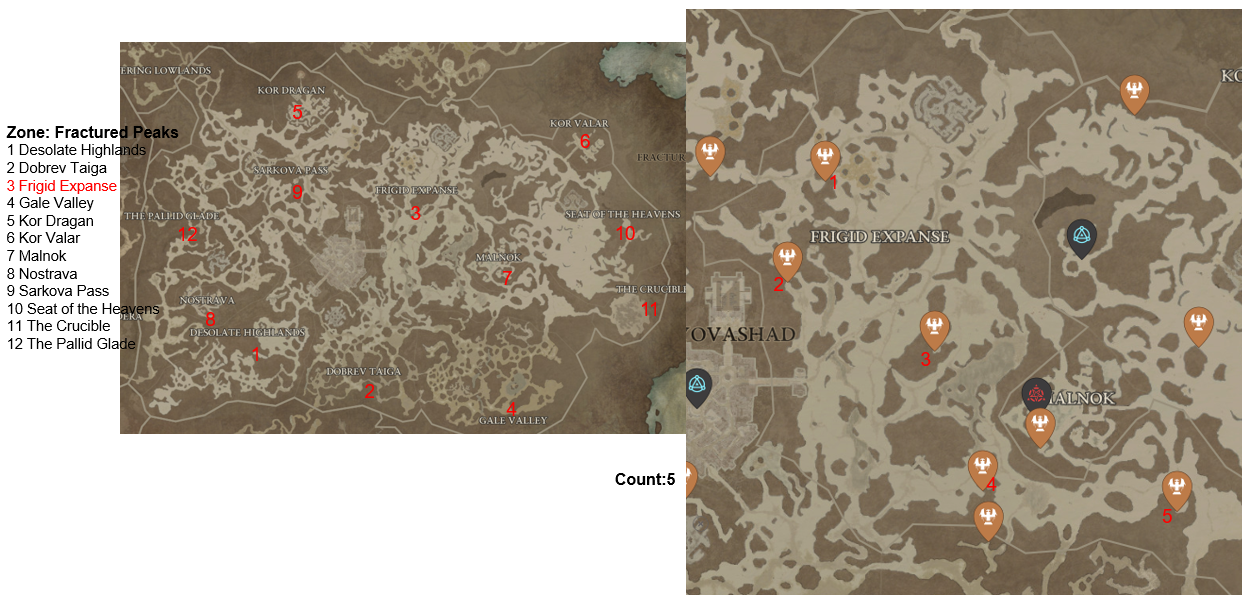 Diablo 4 Frigid Expanse Altars of Lilith Location