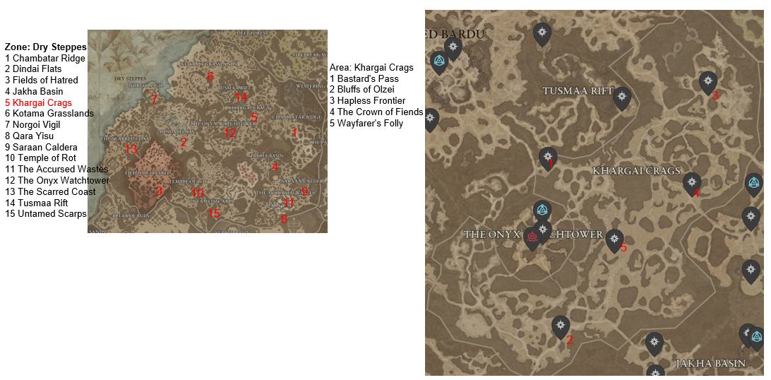 Diablo 4 Khargai Crags Areas Discovered