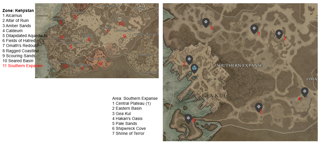 Diablo 4 Southern Expanse Areas Discovered