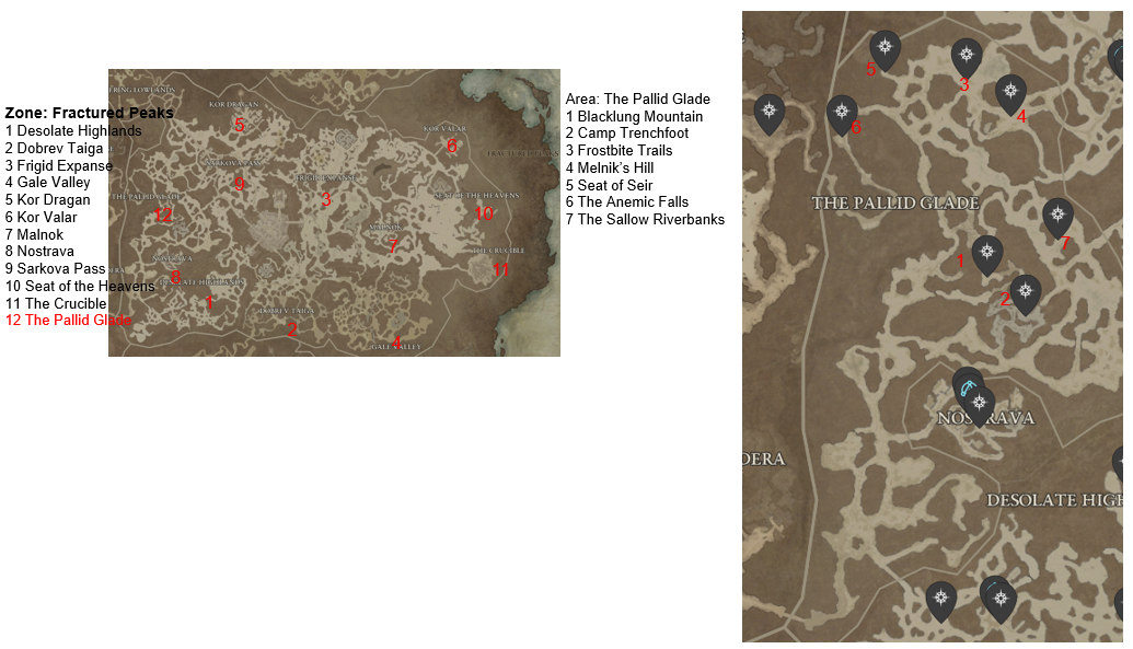 Diablo 4 The Pallid Glade Areas Discovered
