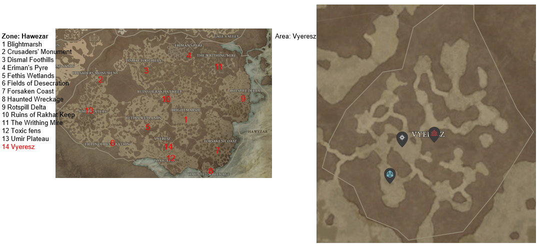 Diablo 4 Vyeresz Areas Discovered