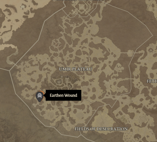 Earthen Wound Diablo 4 Location