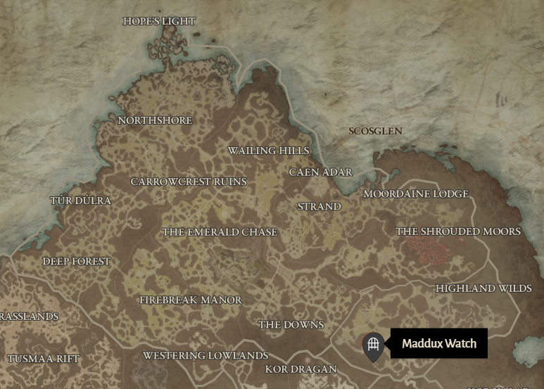 Maddux Watch Diablo 4 Location