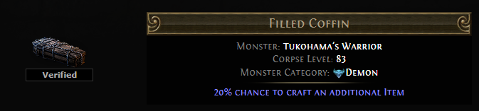 PoE 20% Chance To Craft An Additional Item Coffins
