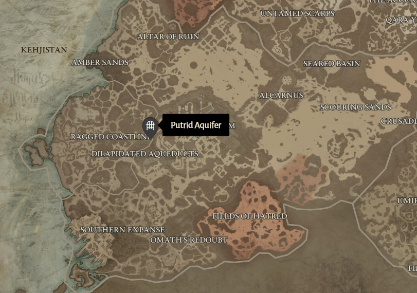 Putrid Aquifer Diablo 4 Location