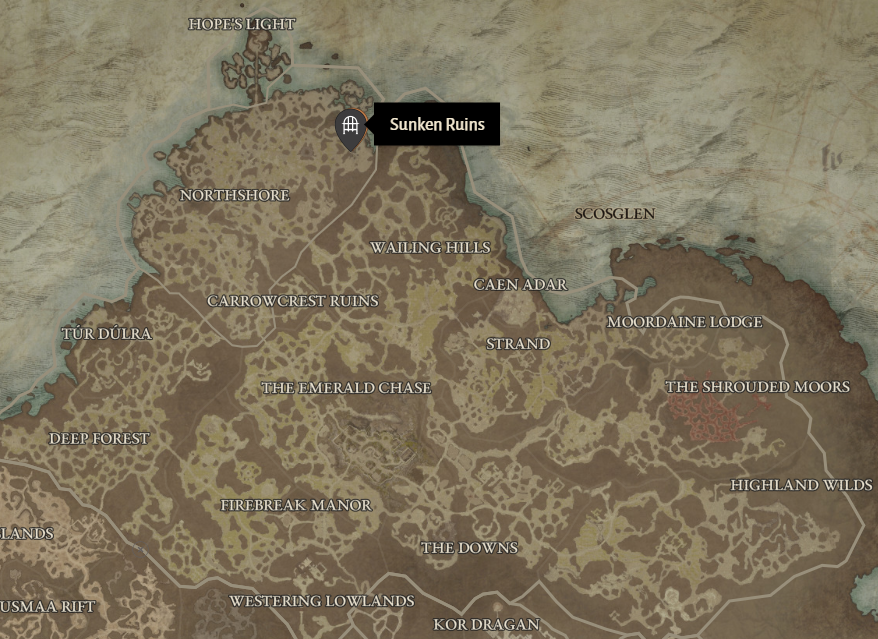 Sunken Ruins Diablo 4 Location