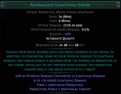 Anomalous Lightning Strike PoE 