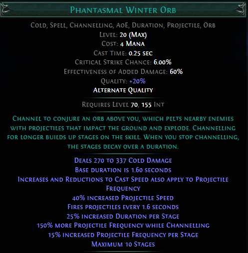 Phantasmal Winter Orb PoE 3.23