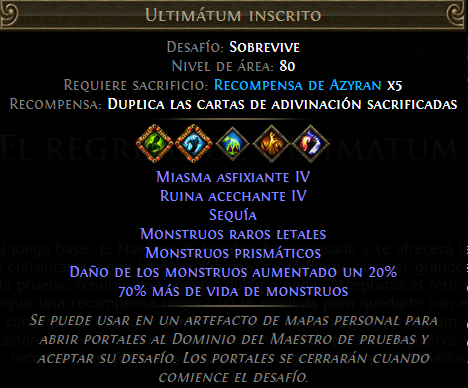 Ultimátum inscrito PoE